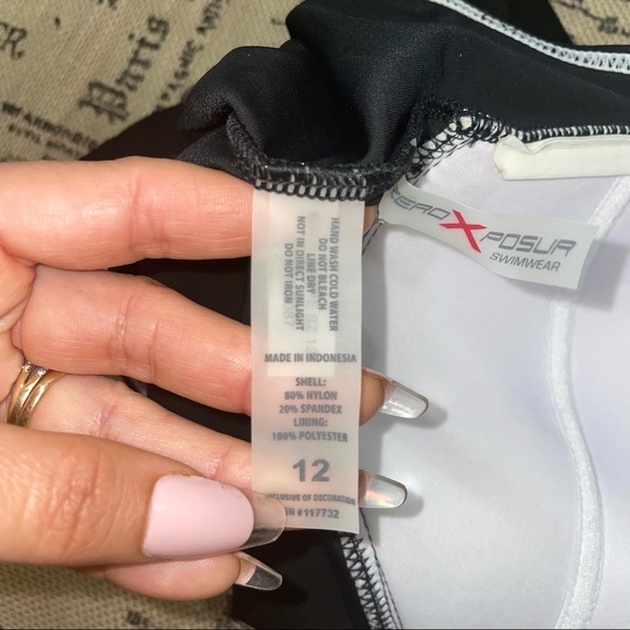 ZeroXposur NWT! Grape/Gray/Black/White Tankini Size 12 - Picture 6 of 10